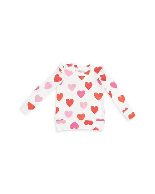 Angel Dear Big Hearts Ruffle Sweatshirt - Flying Ryno