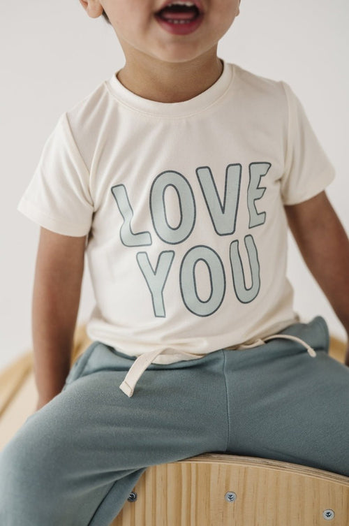 Babysprouts Boy's Short Sleeve Tee, Love You - Flying Ryno