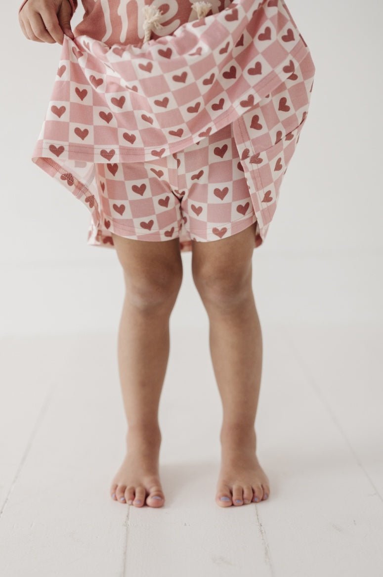 Babysprouts Checkered Girl's Hearts Skort - Flying Ryno