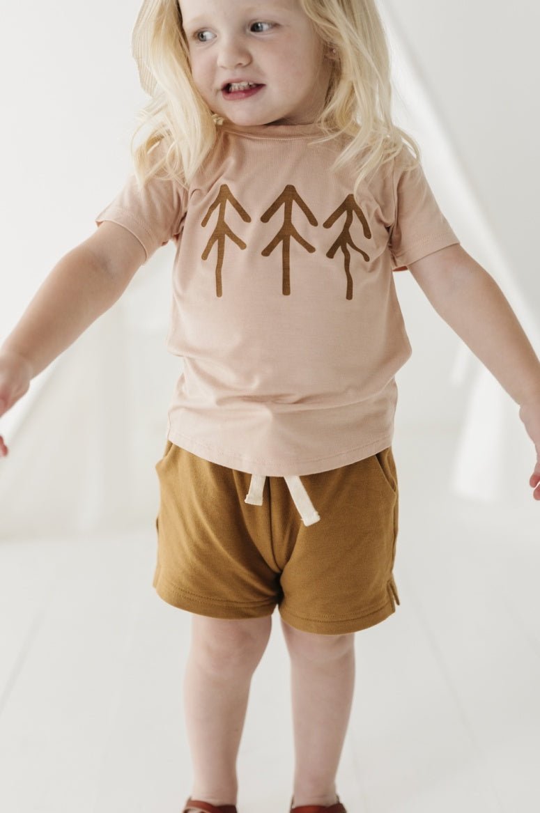 Babysprouts Girl's Short Sleeve Tee - Trees in Toffee - Flying Ryno