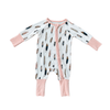 Babysprouts Long Sleeve Zip Romper - Feather - Flying Ryno