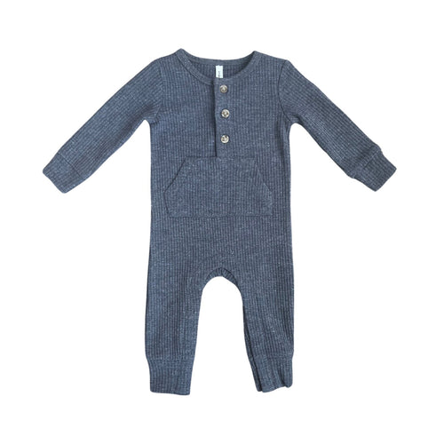 Babysprouts Waffle Romper, Charcoal Mix - Flying Ryno