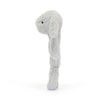 Bashful Silver (Grey) Bunny Ring Rattle - Flying Ryno