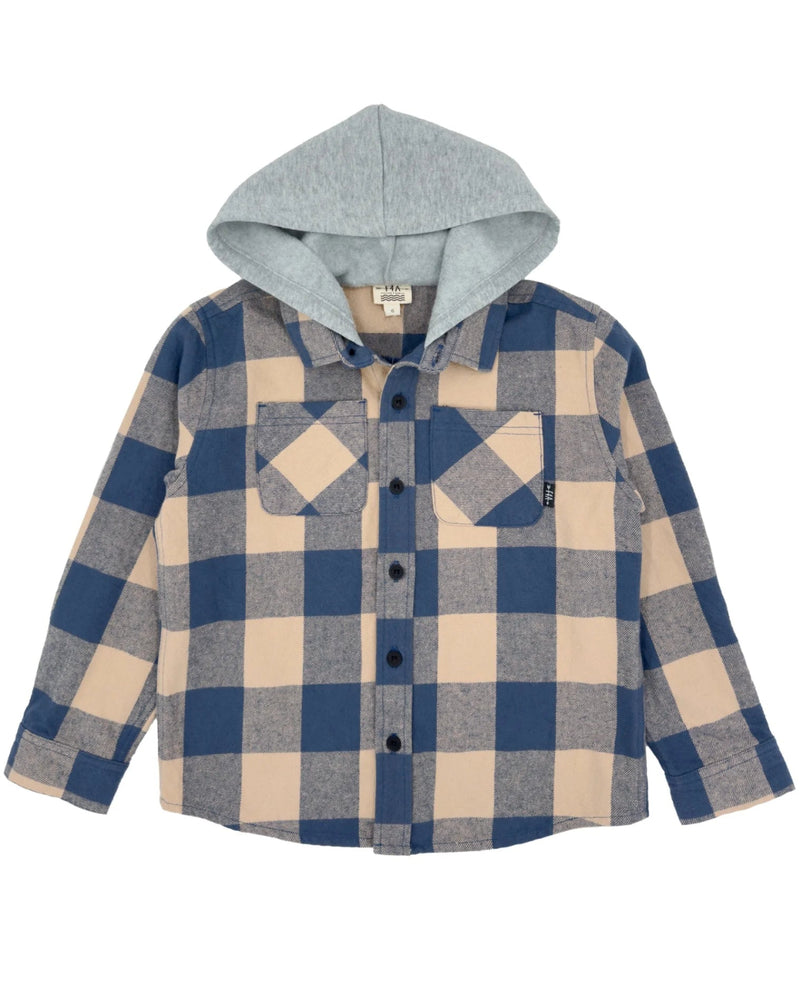 Feather 4 Arrow Upland Flannel Shacket, Navy - Flying Ryno