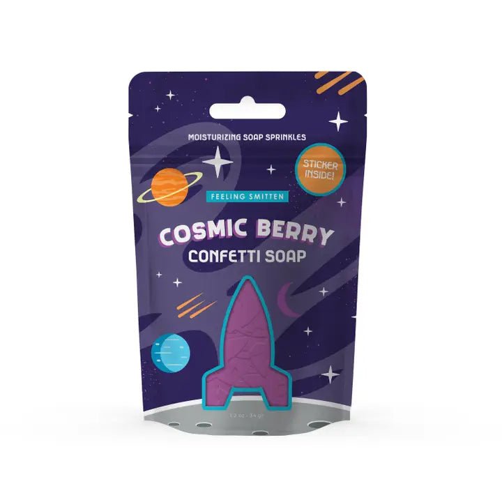 Feeling Smitten Cosmic Berry Rocket Shaped Bath Confetti - Flying Ryno
