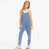 Good Girl Kids Mineral Wash Drop Crotch Jumpsuit/Onesie - Denim Blue - Flying Ryno