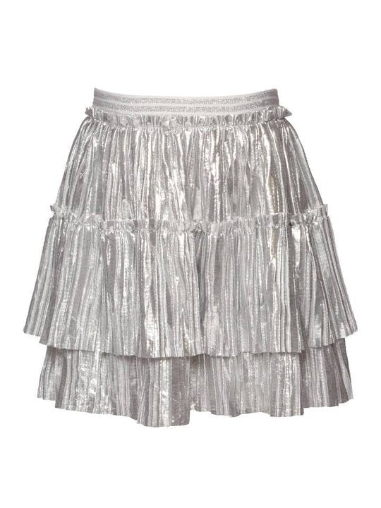 Hannah Banana 2 Tiered Mini Pleat Skirt - Silver - Flying Ryno