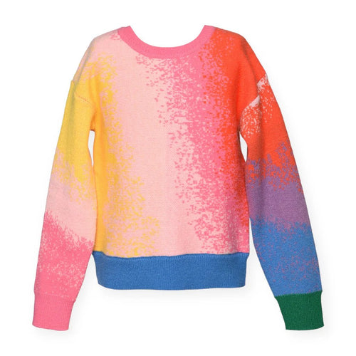 Hannah Banana Rainbow Color Block Sweater ~ Pink Multi - Flying Ryno