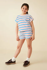 Hayden Multi Stripe Dolman Terry Knit Top & Short Set - Flying Ryno