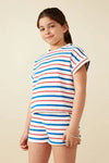 Hayden Multi Stripe Dolman Terry Knit Top & Short Set - Flying Ryno