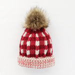 Huggalugs Festive Buffalo Check Pom Pom Beanie Hat - Flying Ryno