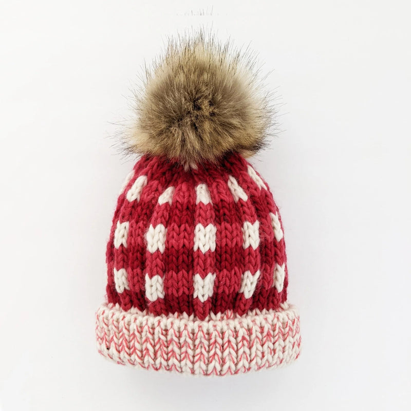 Huggalugs Festive Buffalo Check Pom Pom Beanie Hat - Flying Ryno