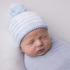 Huggalugs Newborn Blue Pom Pom Beanie Hat Infant - Flying Ryno