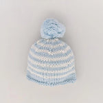 Huggalugs Newborn Blue Pom Pom Beanie Hat Infant - Flying Ryno