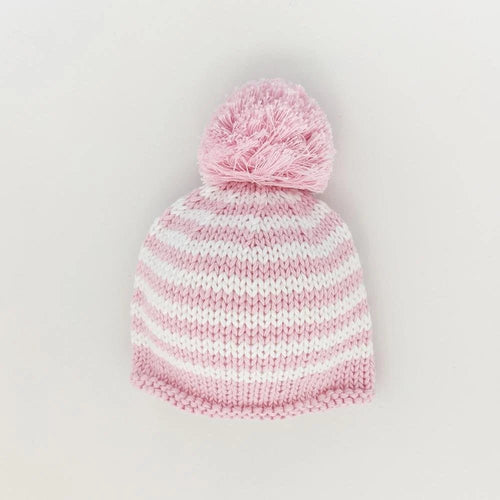 Huggalugs Newborn Pink Pom Pom Beanie Hat Infant - Flying Ryno