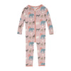 Kickee Pants Print Convertible Sleeper with Zipper, Baby Rose Just So Animals - Flying Ryno