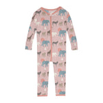 Kickee Pants Print Convertible Sleeper with Zipper, Baby Rose Just So Animals - Flying Ryno