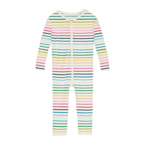 Kickee Pants Print Convertible Sleeper with Zipper, Happy Stripe - Flying Ryno