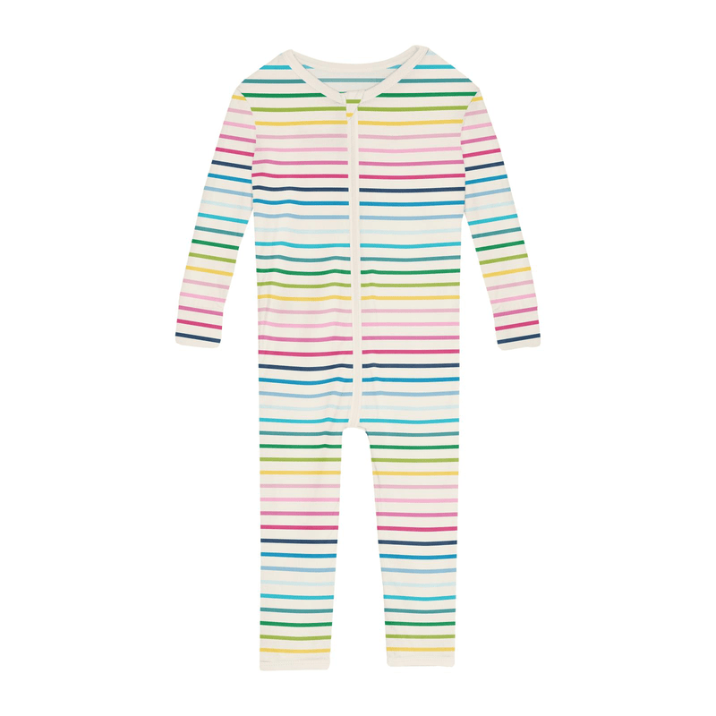 Kickee Pants Print Convertible Sleeper with Zipper, Happy Stripe - Flying Ryno