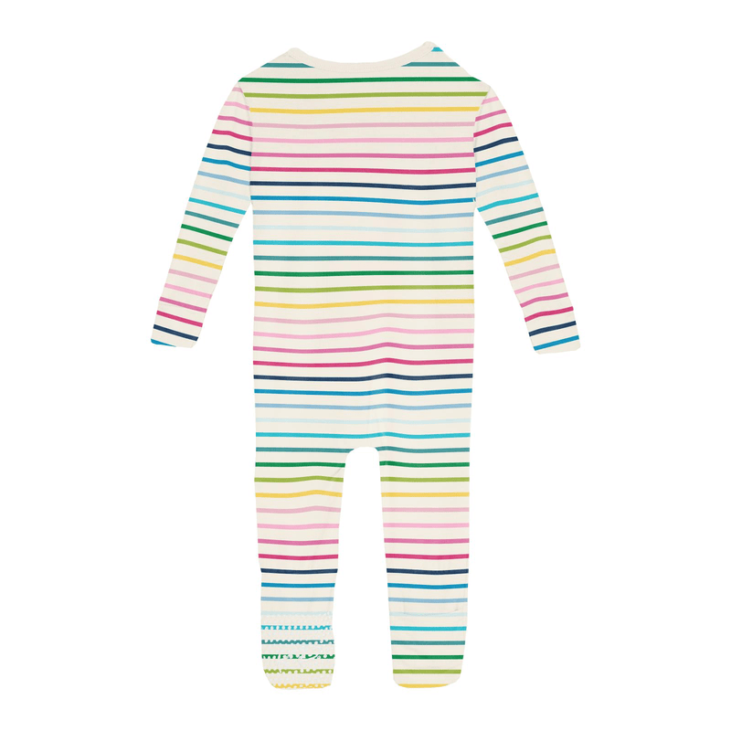 Kickee Pants Print Convertible Sleeper with Zipper, Happy Stripe - Flying Ryno