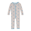 Kickee Pants Print Convertible Sleeper with Zipper, Latte Chickens - Flying Ryno