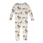 Kickee Pants Print Convertible Sleeper with Zipper, Natural Just So Animals - Flying Ryno