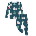 Kickee Pants Print Long Sleeve Pajama Set, Peacock Yeti - Flying Ryno