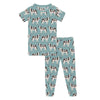 Kickee Pants Print Short Sleeve Pajama Set, Jade Cows - Flying Ryno