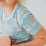 Kickee Pants Print Short Sleeve Pajama Set, Sunshine and Rainbows - Flying Ryno