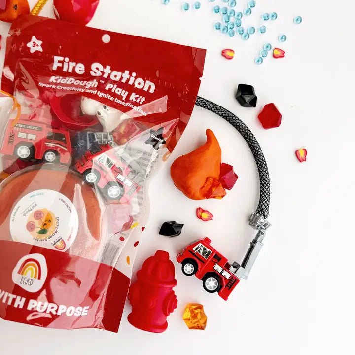 Kids Grown KidsDoughs Fire Station (Cherry Mango) Kiddough Play Kit - Flying Ryno