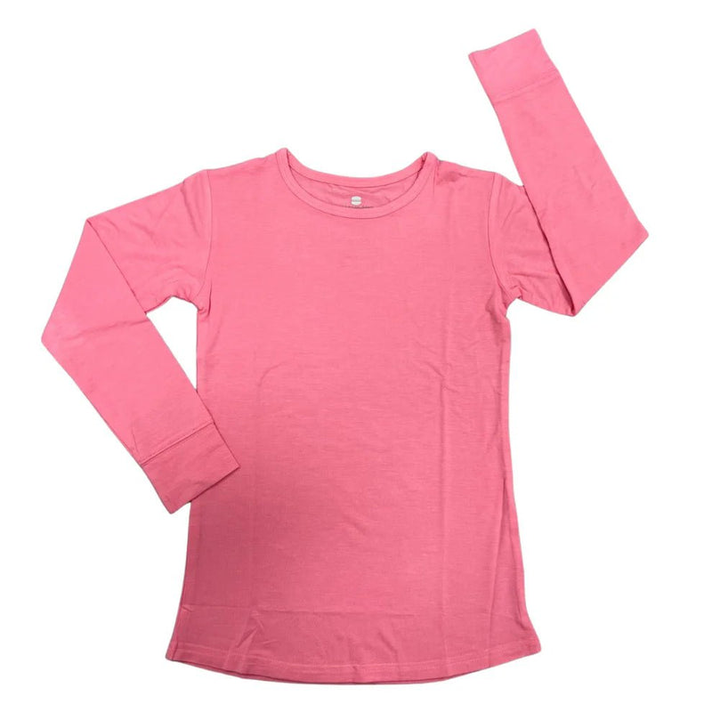 Macaron + Me Long Sleeve Scoop Tee - Dazzle Pink - Flying Ryno