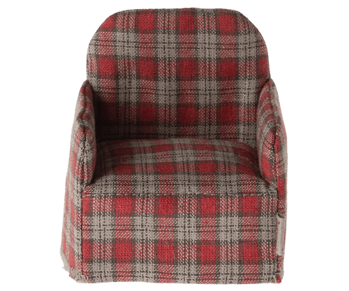 Maileg Chair, Mouse - Red checker - Flying Ryno