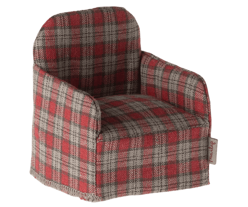 Maileg Chair, Mouse - Red checker - Flying Ryno