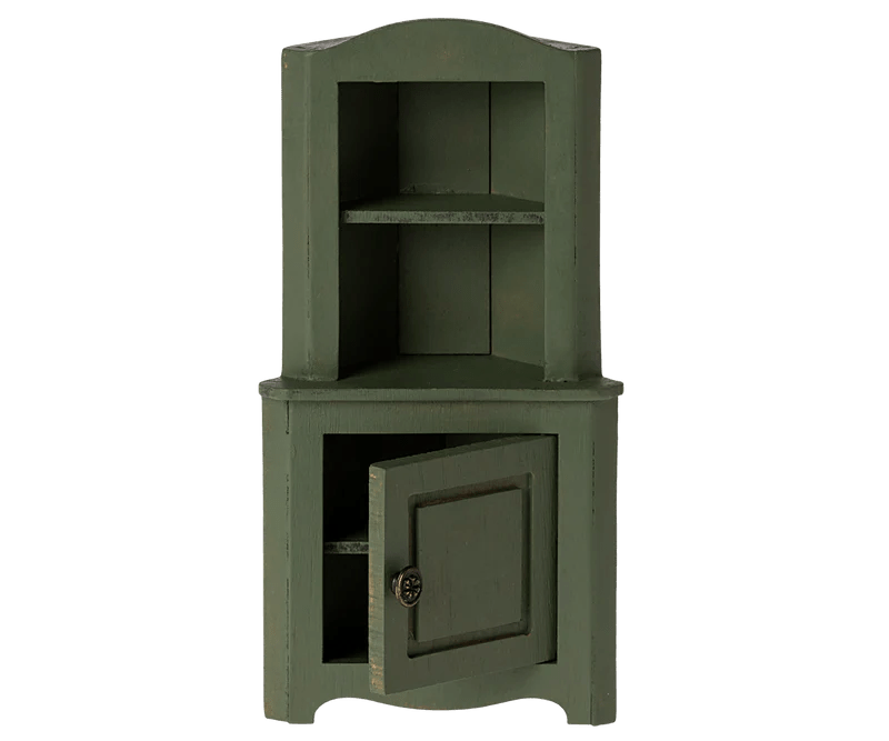 Maileg Corner Cabinet, Mouse - Dark Green - Flying Ryno