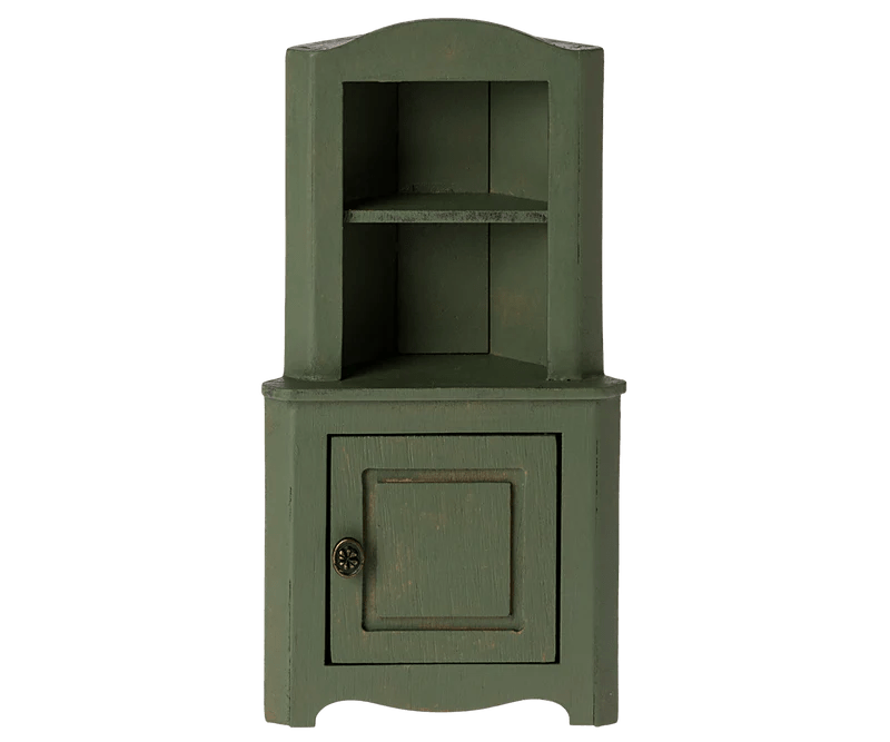 Maileg Corner Cabinet, Mouse - Dark Green - Flying Ryno