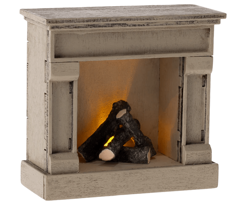 Maileg Fireplace, Mouse - Off white - Flying Ryno