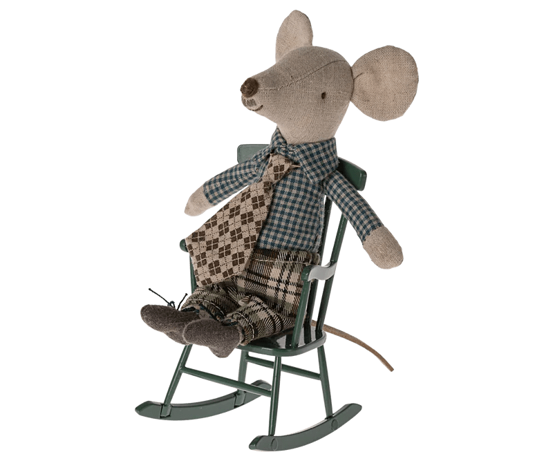 Maileg Rocking Chair, Mouse - Dark Green - Flying Ryno