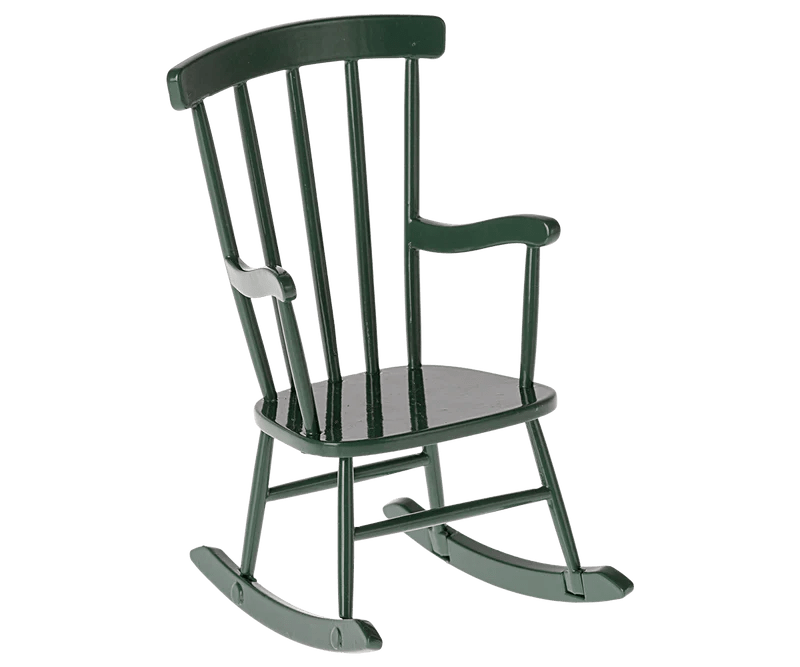 Maileg Rocking Chair, Mouse - Dark Green - Flying Ryno