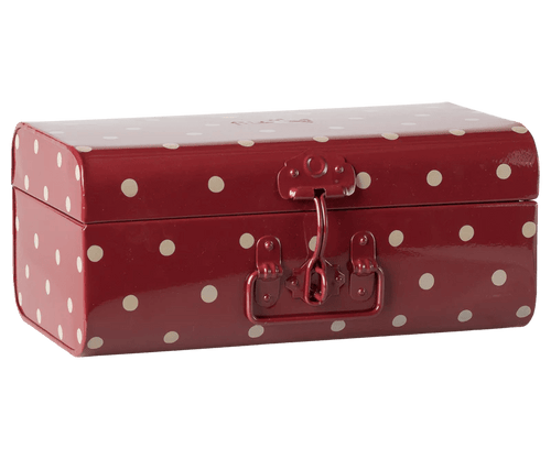 Maileg Storage suitcase, Small - Red with dots - Flying Ryno