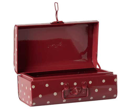 Maileg Storage suitcase, Small - Red with dots - Flying Ryno