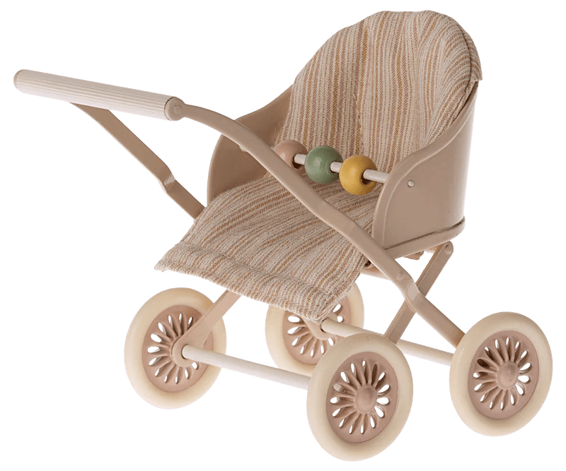 Maileg Stroller, Baby Mice - Rose - Flying Ryno