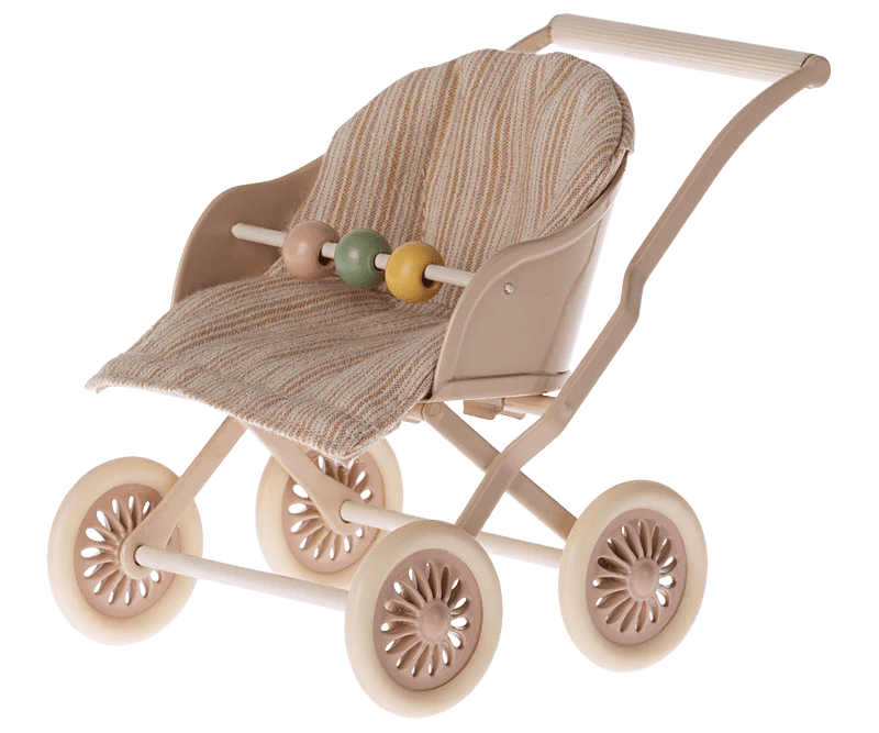 Maileg Stroller, Baby Mice - Rose - Flying Ryno