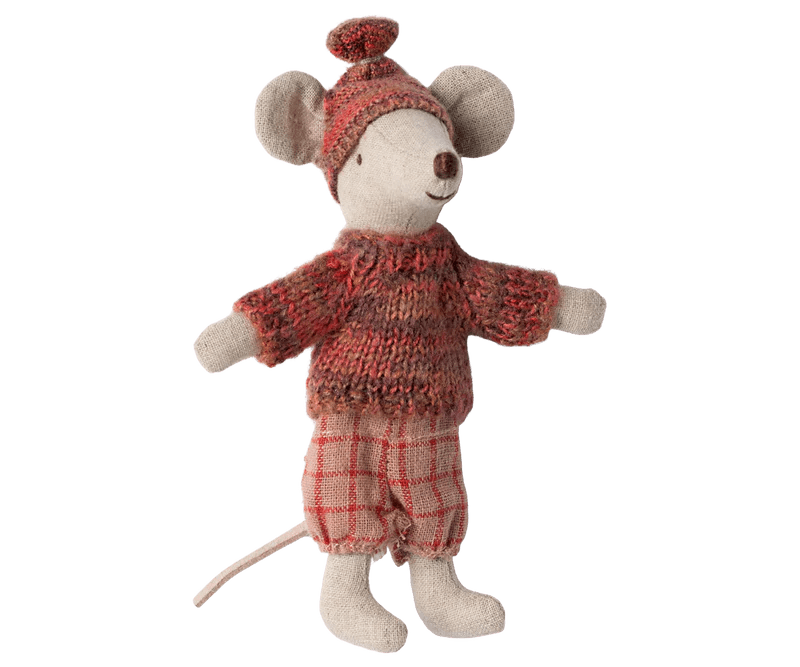 Maileg Winter mouse with ski set, Big sister - Rose - Flying Ryno