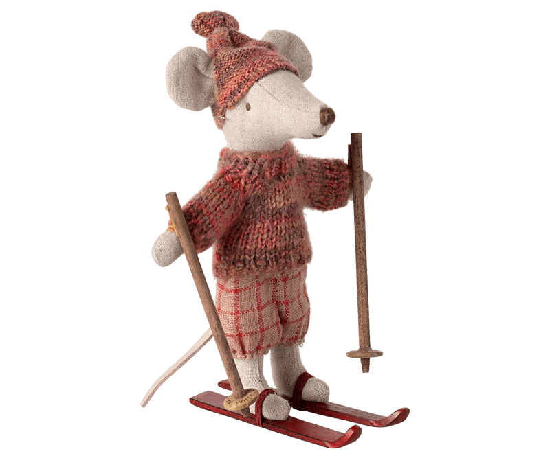 Maileg Winter mouse with ski set, Big sister - Rose - Flying Ryno