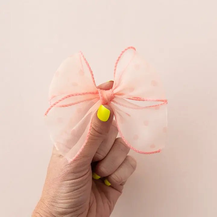 Modern Piggy Coral Dot, Ribbon Bow - Flying Ryno