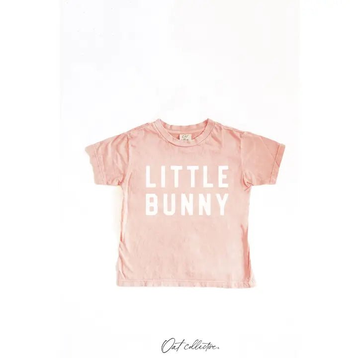 Oat Collective Little Bunny Toddler Washed Graphic Top, Soft Pink - Flying Ryno