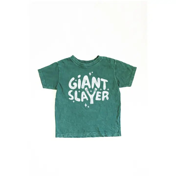 Oat Colletive Giant Slayer Toddler Washed Graphic Top, Vintage Sage - Flying Ryno