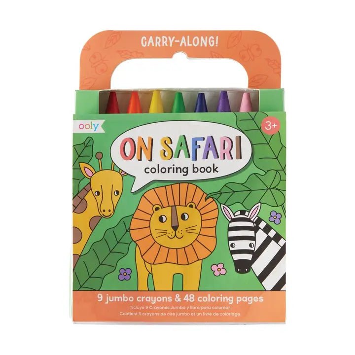 Ooly Carry Along Crayon & Coloring Book Kit - On Safari - Flying Ryno