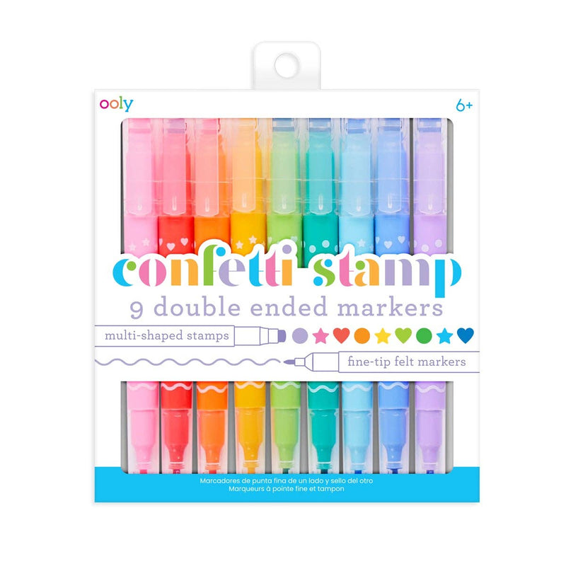 Ooly Confetti Stamp Double - Ended Markers - Set of 9 - Flying Ryno