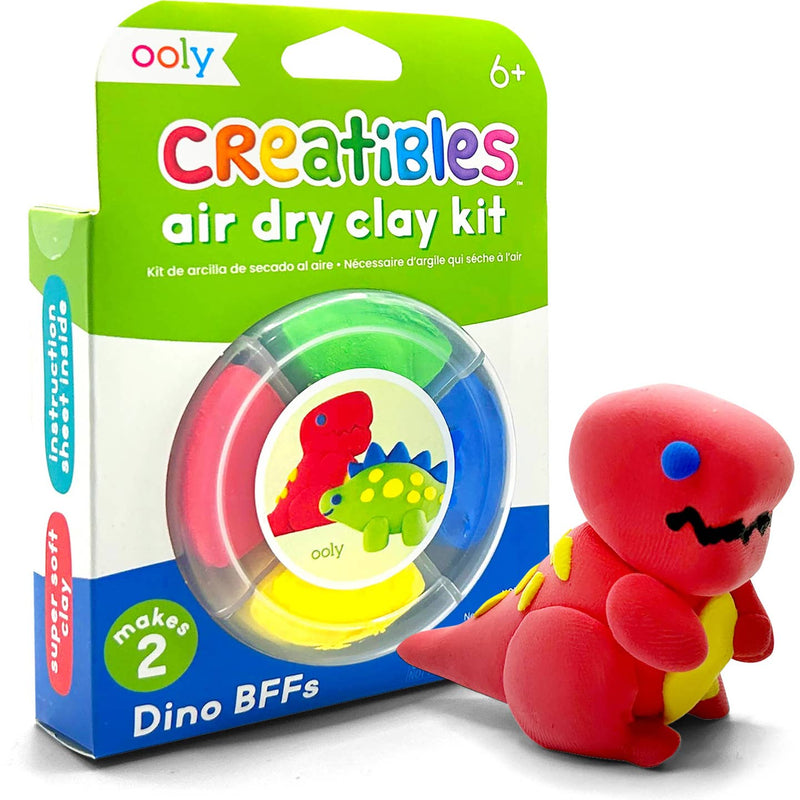 Ooly Creatibles D.I.Y. Air - Dry Clay Kit: Dino. Bffs (Set of 4) - Flying Ryno